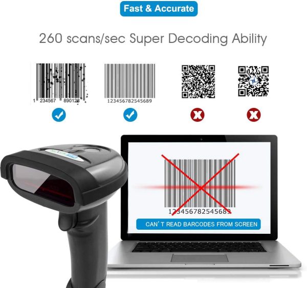 NETUM Wireless Barcode Scanner, 2 in 1 2.4G Wireless - Image 6