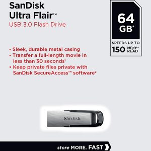 Sandisk Ultra Flair 64GB USB 3.0 Flash Drive