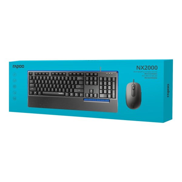 Rapoo Combo Wired Keyboard & Mouse  Nx2000 Black