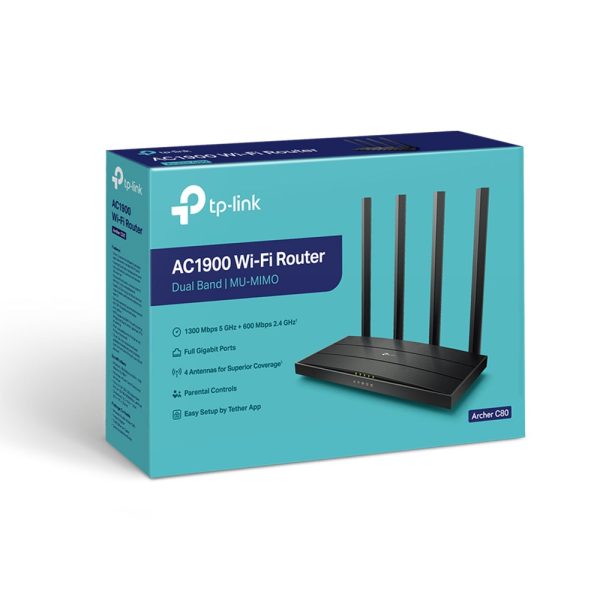 TP-Link AC1900 Wireless MU-MIMO Wi-Fi Router Archer-C80 - IBSouq