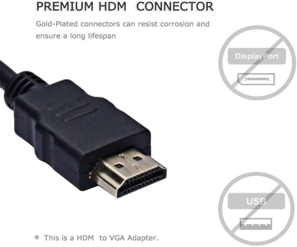 HDMI TO VGA Adapter Black - Image 2