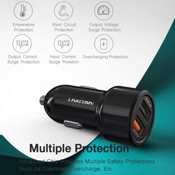 Linkcomn Fast Car Charger 30w with 1m Type-C Cable - IBSouq