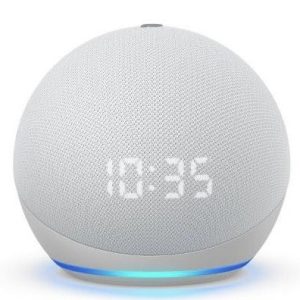 Amazon Alexa Speaker Eecho  DOT/CLOCK Silver (B7W644)
