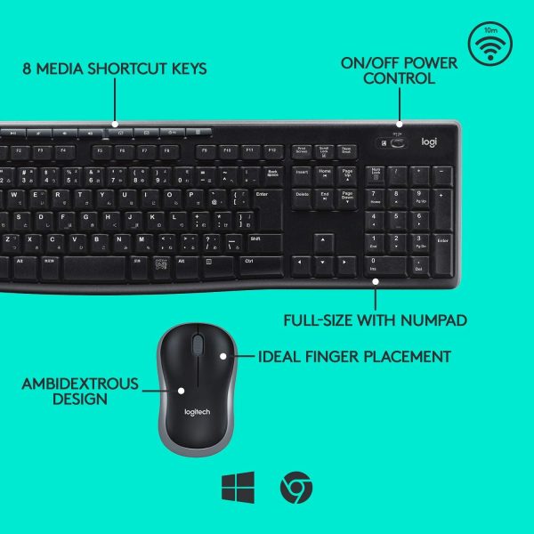 Logitech Wireless Keyboard Mouse (Mk270)