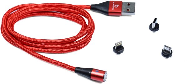 ⁦Bitcorez 3 in1 Micro USB - Type C - 8 Pin Magnetic Cable⁩ - الصورة ⁦3⁩
