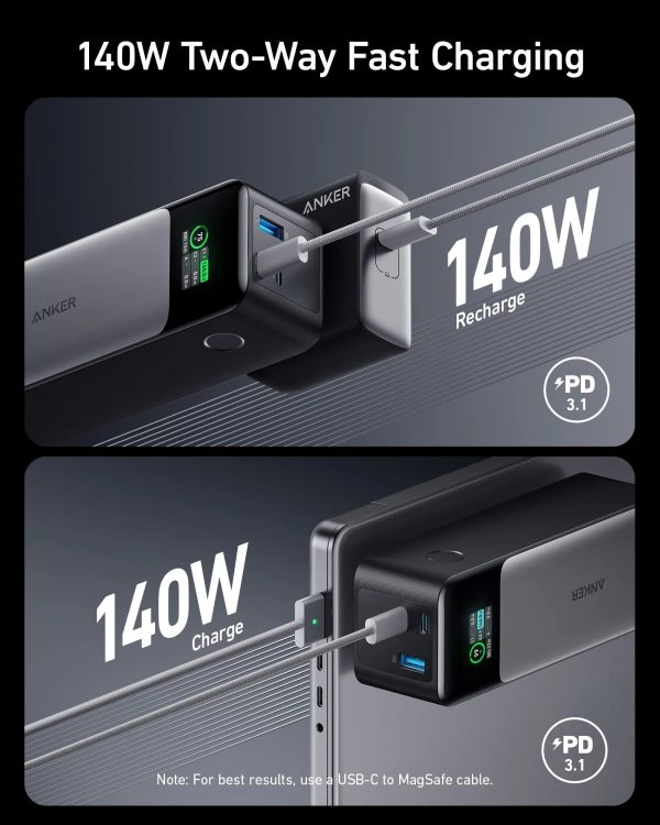 ANKER 140W HIGH-SPEED IPUT AND OUTPUT 737 POWER BANK 24000mAh Smart Display - Image 4