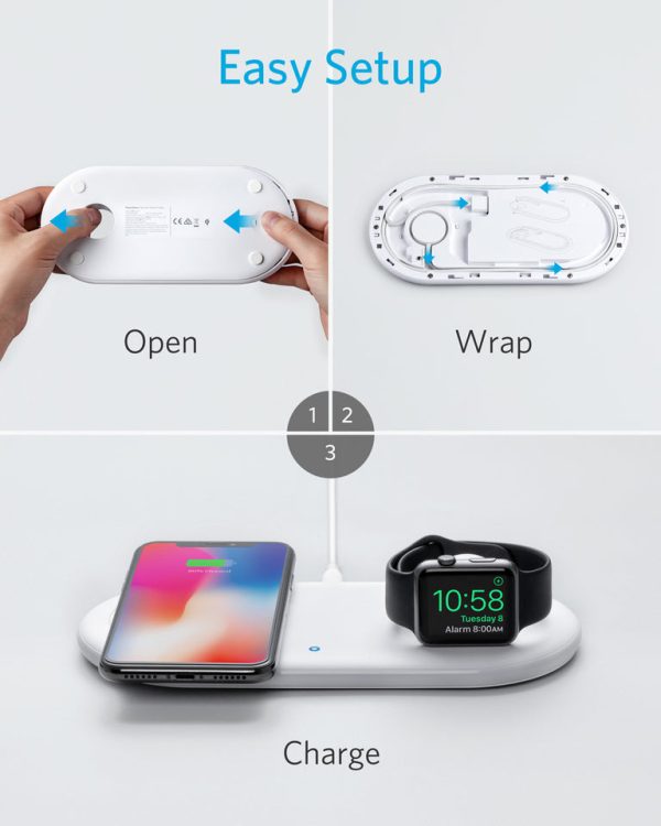 ⁦Anker Powerwave+pad With Watch Holder & Quick Charge 3.0⁩ - الصورة ⁦4⁩