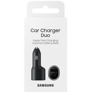 Samsung Car Charger Duo Super Fast Charging Dual Port 25w,15w Ep-l4020