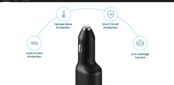 ⁦Samsung Car Charger Duo Super Fast Charging Dual Port 25w,15w Ep-l4020⁩ - الصورة ⁦2⁩