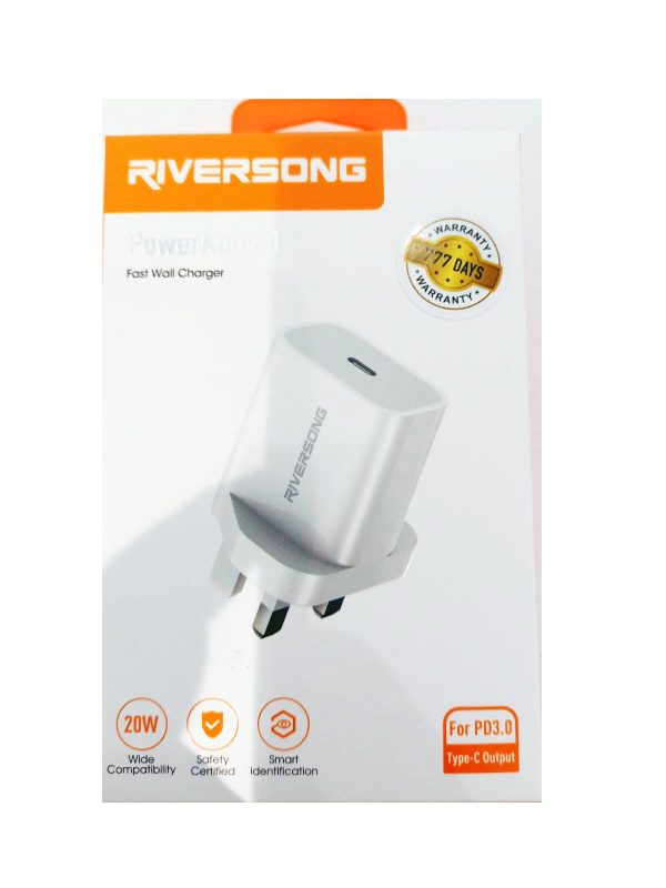 RIVERSONG PowerKub 20 Fast Wall Charger USB-C 20W White - Image 2