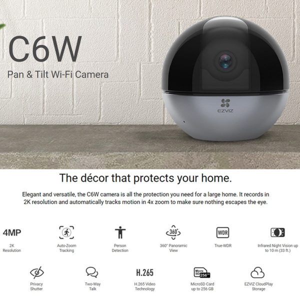 ⁦EZVIZ Smart Home Camera 4MP,H.265 (CS-C6W)⁩ - الصورة ⁦3⁩
