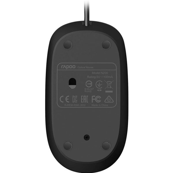 Rapoo N200 Mouse Wired USB Black