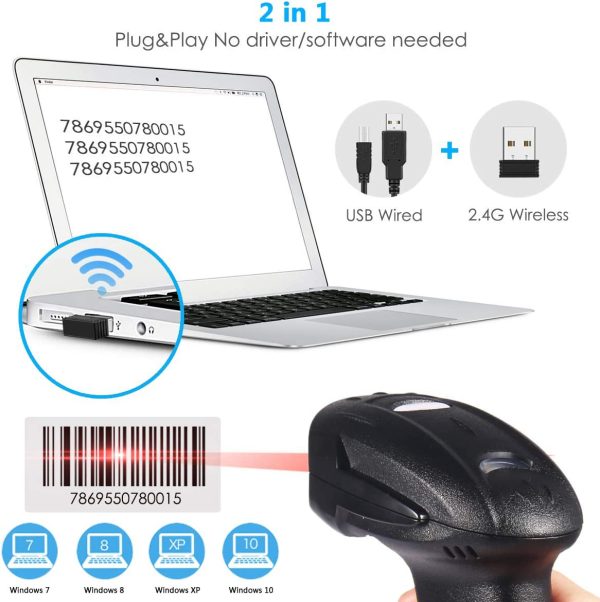 Goodstuffshop Wireless Barcode Scanner 2-in-1 2.4GHz Wireless - Image 4