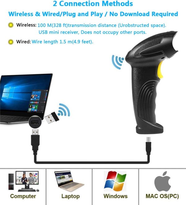 Goodstuffshop Wireless Barcode Scanner 2-in-1 2.4GHz Wireless - Image 3
